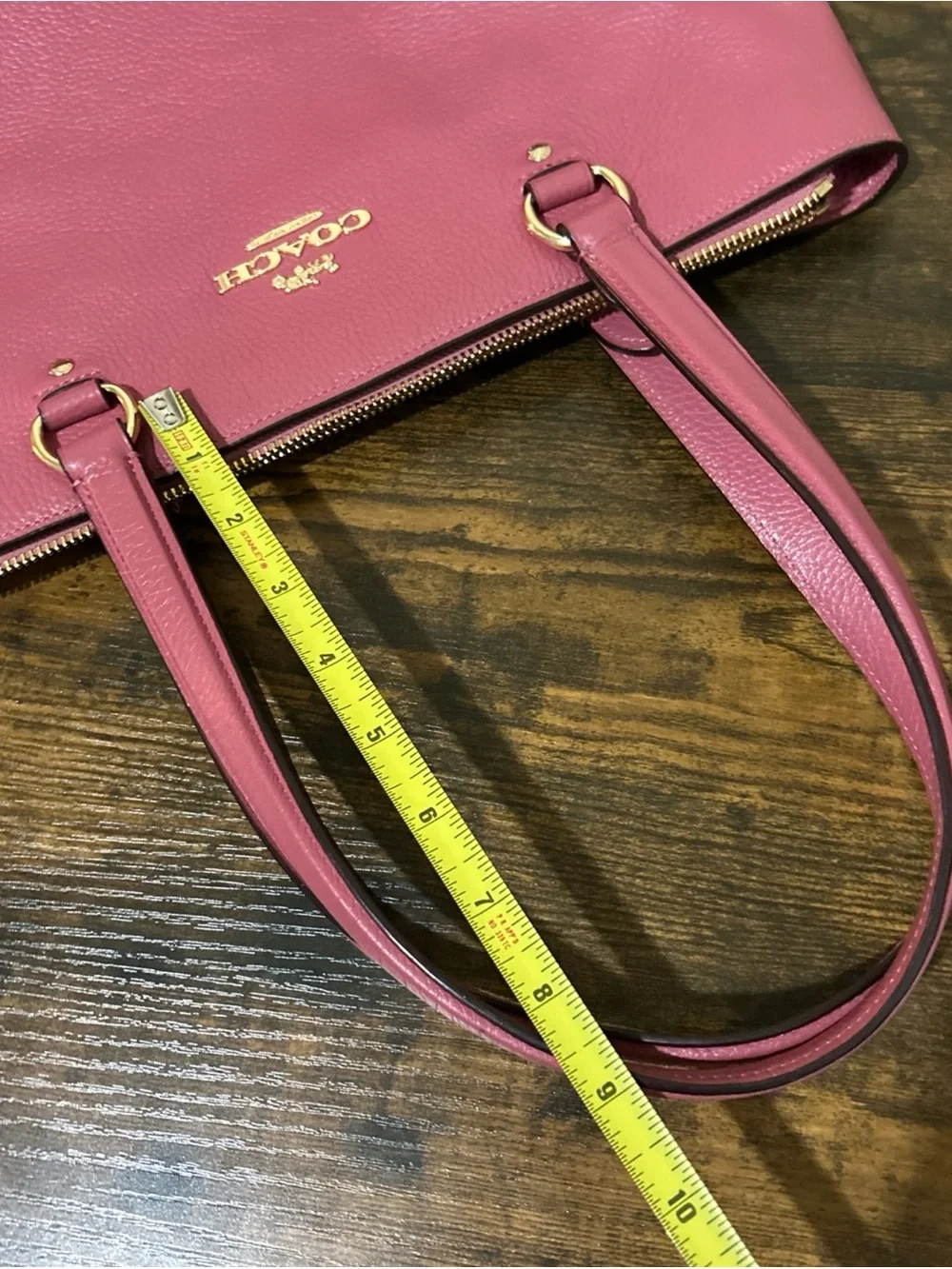 Coach Pebbled Leather Rich Berry Pink Medium Tote